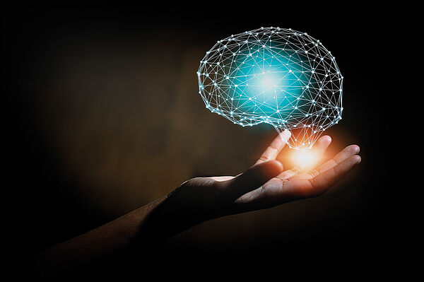 Image d'un cerveau dans une main